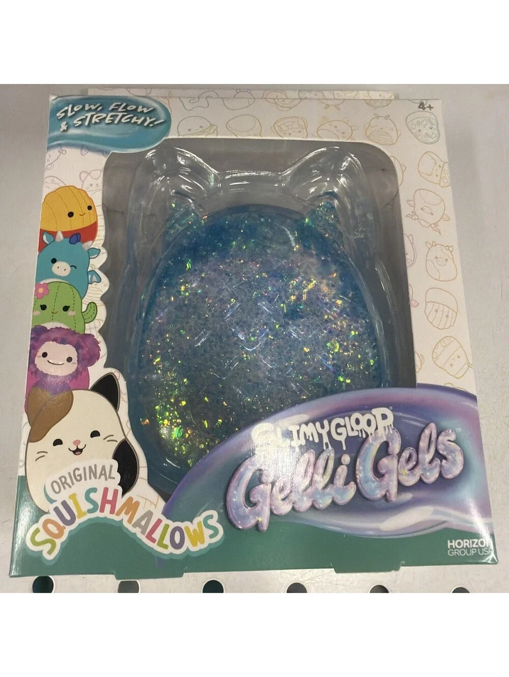 Squishmallows Gelli Gel Glitter Squishy Sensory toy (Blue) Slow Flow And Stretch